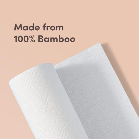 Amazon Aware 100% Bamboo Paper Towels, 6 Rolls, 2 ply, FSC Certified, 150 Sheets, 900 Count, Plastic-Free, Multicolor