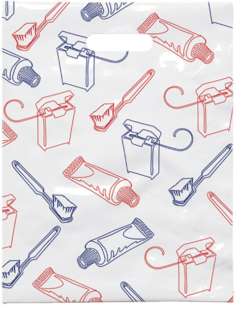 Brush Paste Floss Dental Giveaway Bags, 9" x 12", 100 Pack