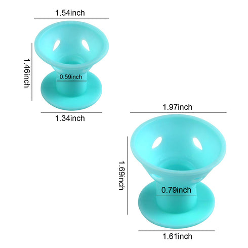 JANYUN 40 Pcs Magic Hair Rollers - 20 pcs Large and 20 pcs Small Silicone Curlers (Pale Cyan)