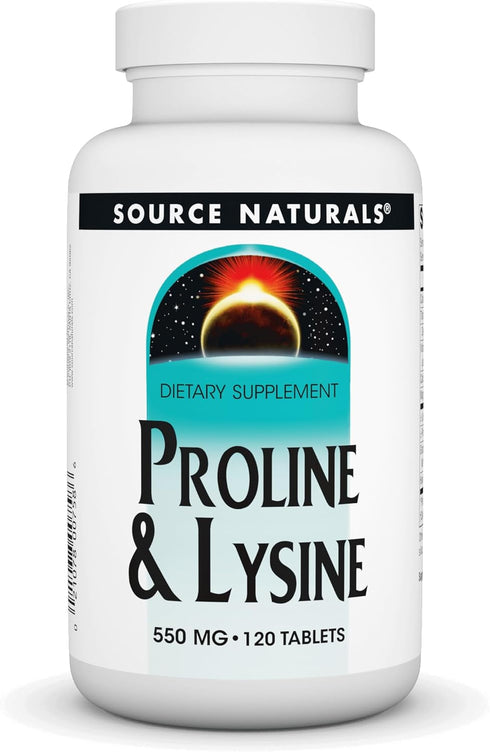 Source Naturals Proline & Lysine, 550 mg, 120 Tablets