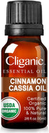 Cliganic Organic Cinnamon Cassia Essential Oil, 100% Pure Natural for Aromatherapy - Non-GMO Verified