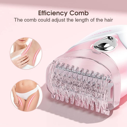 TOUCHBeauty Body Hair Shaver for Women, Pink Wet/Dry Hair Removal for Body/Leg/Bikini Travel