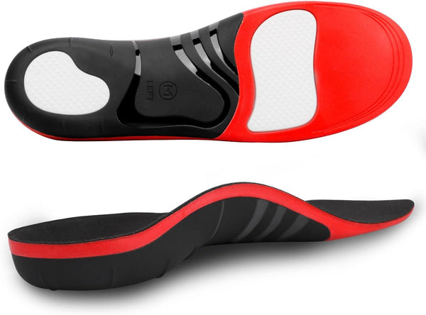 Plantar Fasciitis Insoles, RooRuns 280+ lbs High Arch Support Orthotics for Flat Feet, Pain Relief for Heavy Duty Use