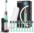 Portable Electric Soft Toothbrush with Travel Case, 90-Day Battery Life, 10 Brush Heads, 15 Modes