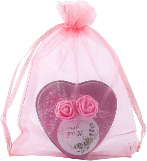 HRX Package Organza Bags Blush Pink - 5x7 inch 100pcs, Mesh Jewelry Pouches for Wedding Baby Shower Party