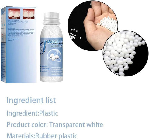 Tooth Repair Kits, 2Pcs 30ml Dental Repair Beads, 4Pcs Tools for Filling Missing Broken Tooth (2+4Pack)