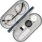 MoKo Double Eyeglass Case - Contact Lens Holder with Mirror & Tweezers, Portable Storage Kit for Men & Women, Blue