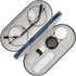 MoKo Double Eyeglass Case - Contact Lens Holder with Mirror & Tweezers, Portable Storage Kit for Men & Women, Blue