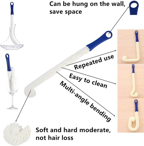 LJDJ Set 2 Bottle Cleaning Brush - of Flexible Bottle Scourer - Multi-Function Household Cleaning Tools for Cleaning