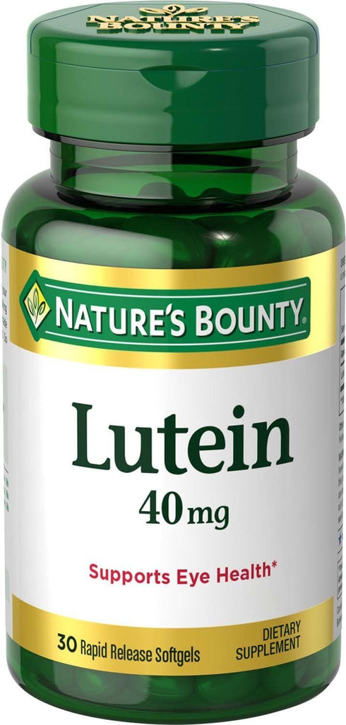 Nature's Bounty Lutein Pills, Eye Health Supplements, 40 mg, 30 Softgels