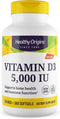 Healthy Origins Vitamin D3 5,000 IU - Immune Support & Bone Health Supplement - 360 Gluten-Free Softgels