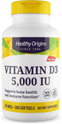 Healthy Origins Vitamin D3 5,000 IU - Immune Support & Bone Health Supplement - 360 Gluten-Free Softgels