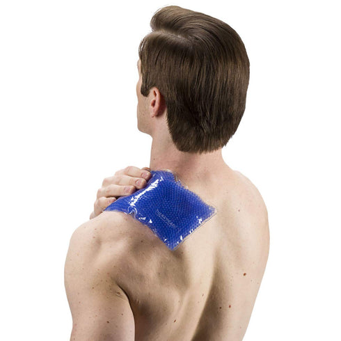 Reusable Hot Cold Pack with Strap, Sports Size Ice Pack with Gel Beads for Athletes, Flexible Compress