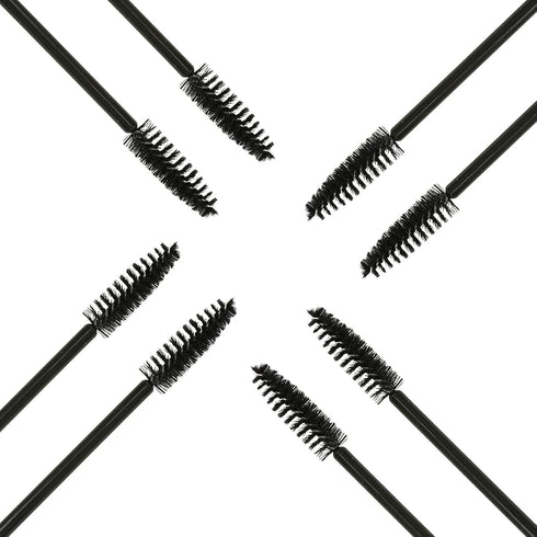 i-Laesh 100 Pcs Disposable Eyelash Brushes, Spoolies for Eyelash Extensions, Mascara Wands, Brow Makeup Supplies Kit