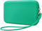 Silicone Small Makeup Bag Pouch, Cute Portable Travel Toiletry Bag Waterproof Mini Zipper Clutch Organizer (Small Green)