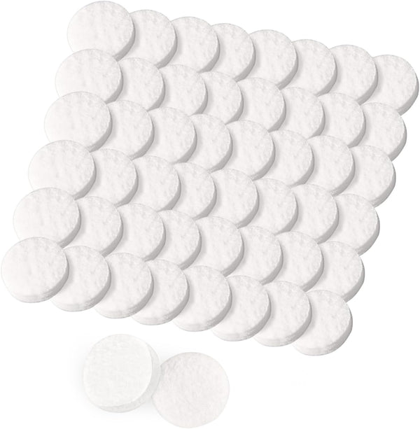 50 PCS White Essential Oil Refill Pads, 0.63 Inch Cotton Pads for Diffuser Necklace & Bracelet