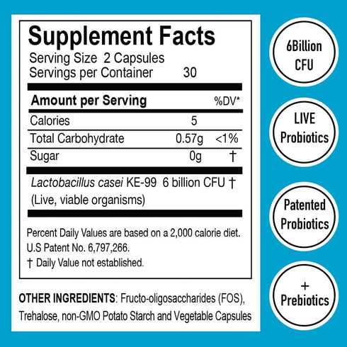 Probiohealth Probiotics 6 Billion CFU for Women and Men, Vegetarian Capsules, 60 Count