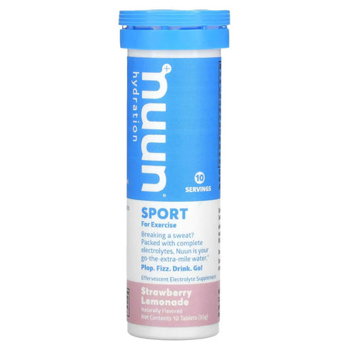 Nuun Active Strawberry Lemonade Electrolyte Drink Tablets, 3 Tubes of 10 Tabs