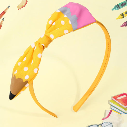 ZEYER Back to School Headbands, Cute Yellow Pencil Headbands for Girls Women Non Slip Hair Accessories