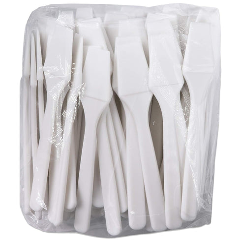 PANA 200pcs Disposable Plastic Spatulas for Cosmetic Make Up, 2.5" Skin Care Facial Cream Mask (WHITE-200 Pieces)