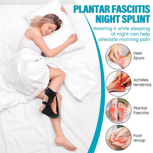 QWLWBU Plantar Fasciitis Night Splint Sock with Arch Supports,Adjustable Plantar Fasciitis Brace for Foot Drop, Heel