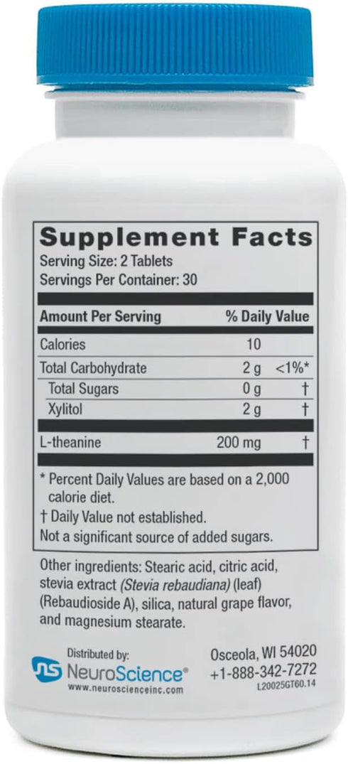 NeuroScience GABA Trex - Chewable L Theanine Supplement for Stress Relief - 200mg Grape Flavored Tablets