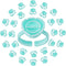 Pretty 100PCS Glue Rings for Eyelash Extensions - Lash Glue Holder, Volume Lash Rings, Fanning Cup, Green