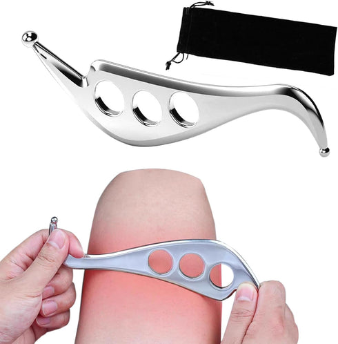 Houseen Stainless Steel Gua Sha Muscle Scraper Tool, Physical Tools, Guasha Massage Scraper, Skin Scraping Tool, Soft