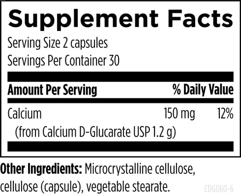 Designs for Health Calcium D-Glucarate - 1200mg CDG for Liver Support, Detoxification & Hormone Metabolism Supplement