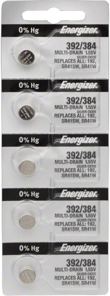 Energizer 392/384 Silver Oxide Battery: Card of 5