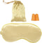 HappyDaily Beautiful Silk Sleep Mask with Luxury Travel Pouch and Ear Plug - Soft Eye Shade for Full Night Sleep, Nap,