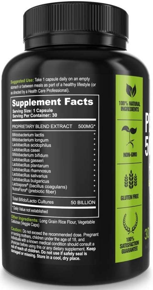 Probiotics for Women and Men - 11 Strains, 50 Billion CFU, Digestive Health Supplement - 30ct
