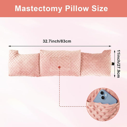 JFHNMLW Mastectomy Pillow, Mastectomy Recovery Supplies for Heart Surgery (Light Pink)