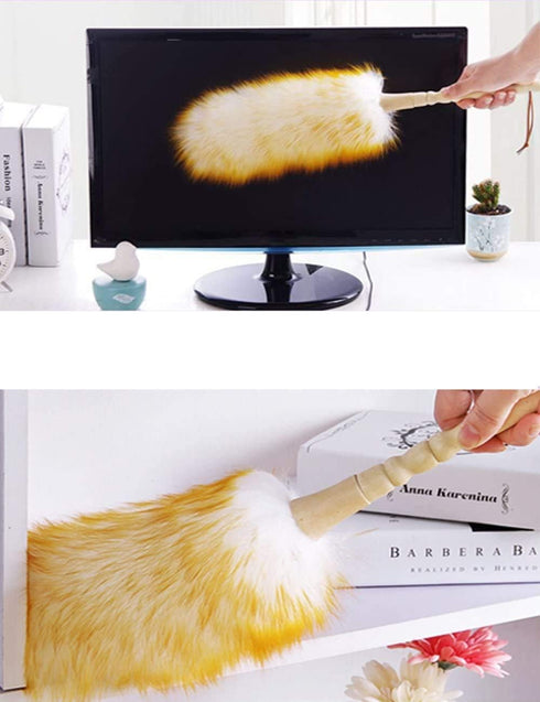 J&A Lambswool Dusters, 18.9 inch Solid Wooden Handle, Flexible Head for Home, Office, Car