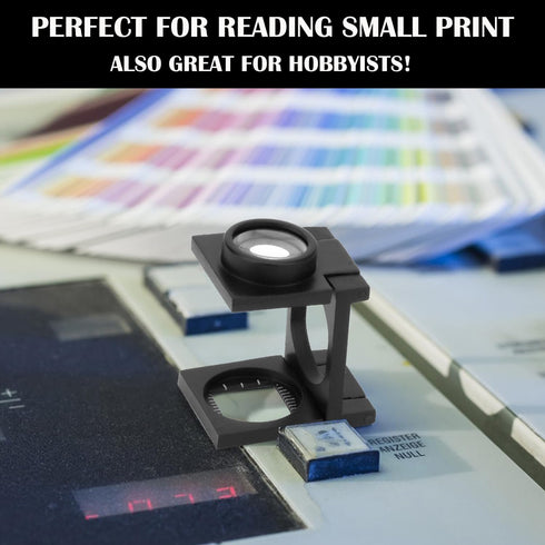 Mini Three-Folding Magnifier 20X, Pocket Foldable Magnifying Glass with Scale for Jewelry DIY Crafts