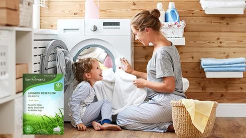 Laundry Detergent Sheets, Fresh Linen, 30 Sheets - No Plastic Jug (60 Loads) - Eco-Friendly Laundry Soap
