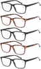JOSCHOO 5 Pack Reading Glasses, Men Women Spring Hinges Comfortable Glasses for Reading, Medium