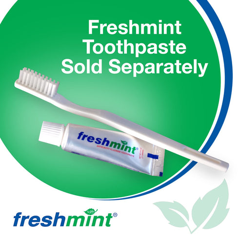 FRESHMINT Adult Toothbrush, 30 Tuft Soft Nylon Bristle, 144 Pack Individually Wrapped