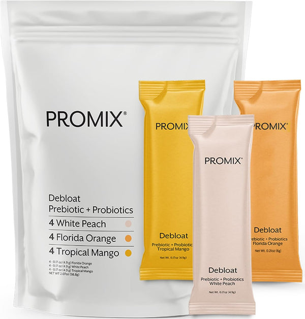 Promix Debloat Prebiotics and Probiotics Supplement for Immune Support, Digestive Health, Nausea Relief - 12 Count