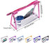SITAKE 12 Pcs Portable Transparent Cosmetic Bags, Clear Waterproof Makeup Bags with Handle, PVC Travel Toiletry Bags Pouches, Clear Pencil Cases, Stationary Organizers(Black)