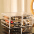 Office Desktop Storage Box - Rectangular Drawers, Plastic Makeup Storage with 5 Drawers for Desk Organization, Clear