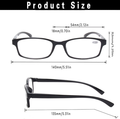 NORPERWIS 5 Pairs Quality Reading Glasses for Men and Women - Vintage Spring Hinge Readers (5 Pack Black, 2.75)