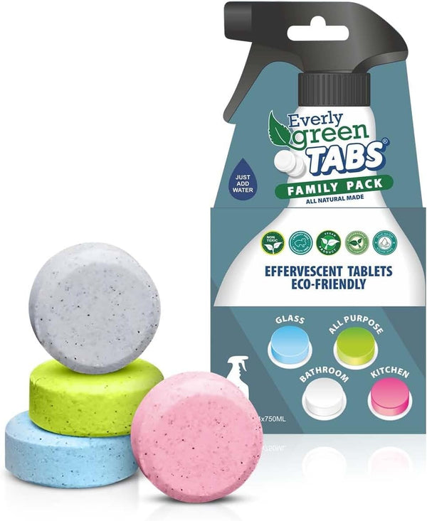 All Purpose Cleaner Tablets – Family Pack – Eco-Friendly Natural Kitchen Cleaner, Glass, Bathroom & Water Stain Remover