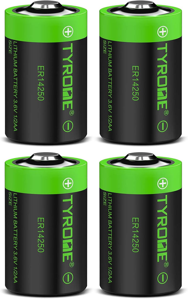 1/2 AA Size LS 14250 ER14250 3.6 Volt 1200 mAh Lithium Batteries, 4 Pack, Compatible with Dogwatch Collar