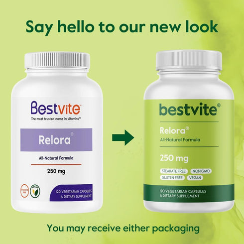 BESTVITE Filler-Free Relora, 250mg (120 Vegetarian Capsules) – Clinically Researched, Vegan, No Fillers, Supports