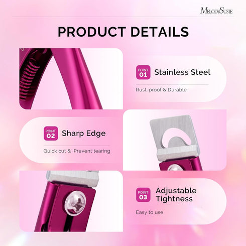 MelodySusie Acrylic Nail Clippers | Professional Nail Clippers for Acrylic Nails, Adjustable Stainless Nail Trimmer,