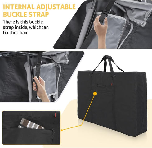 Heavy Duty Folding Chair Storage Bag - Zero Gravity Chair Cover, Extra Large Carrying Case for Beach Chair Camping