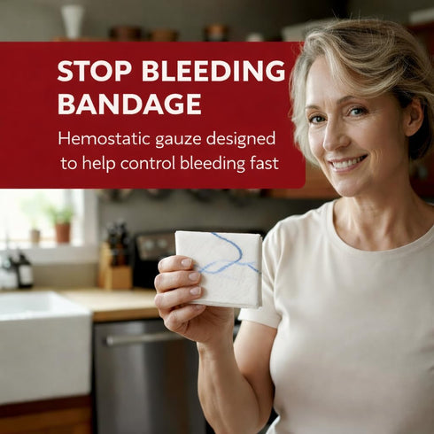 MEDCLOT 12/2029 5ft clotting Gauze Z-Fold Quick Clotting Hemostatic Dressing Stops Bleeding Fast Hemostatic Gauze
