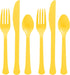 Reusable Yellow Sunshine Plastic Cutlery Assortment - Pack of 200 (Forks, Knives,