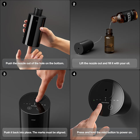Waterless Essential Oil Diffuser Starter Kit, Battery Operated Mini Scent Air Machine Portable Diffuser for Home Car